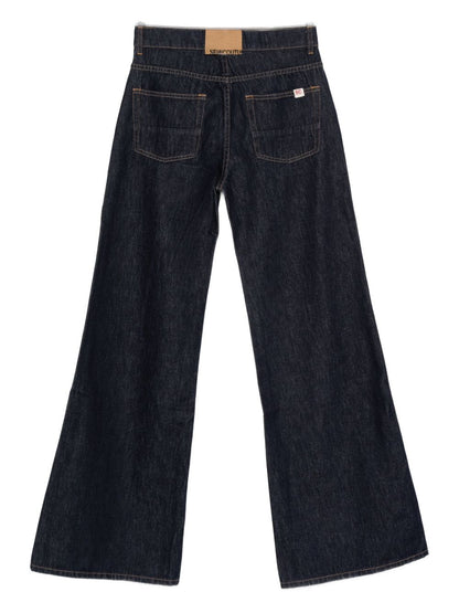 Semicouture High-Rise Straight-Leg Jeans Grey