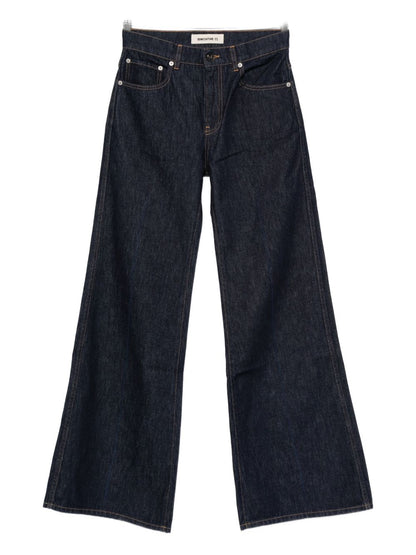 Semicouture High-Rise Straight-Leg Jeans Grey