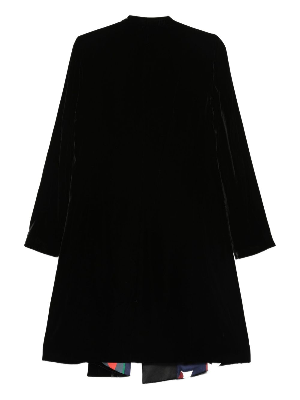 Emporio Armani Double-Breasted Round-Neck Black Viscose Coat Black