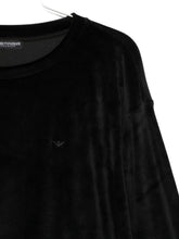 Emporio Armani Velvet Logo-Detailed Black Sweater Black