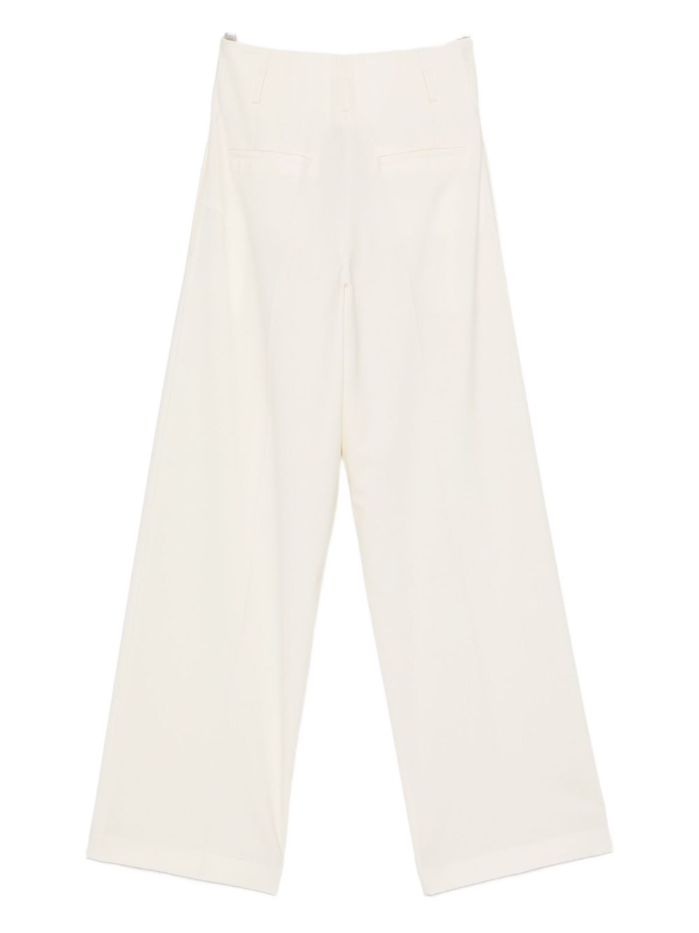 Semicouture Panelled Wool-Blend White Trousers White