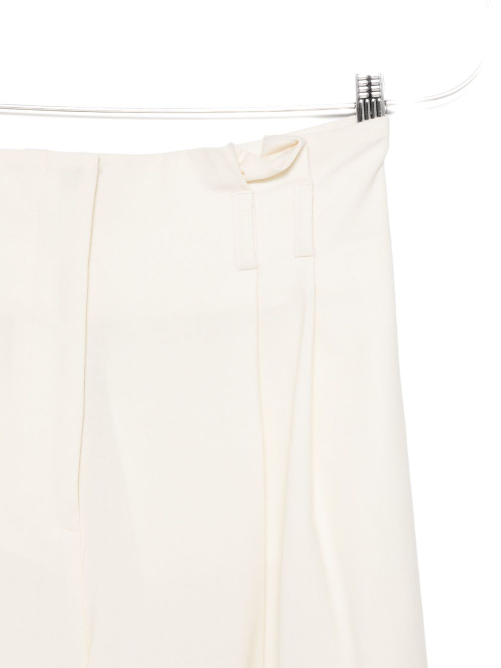 Semicouture Panelled Wool-Blend White Trousers White