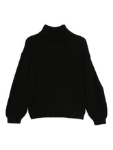Semicouture Roll Neck Ribbed-Knit Wool Sweater Black