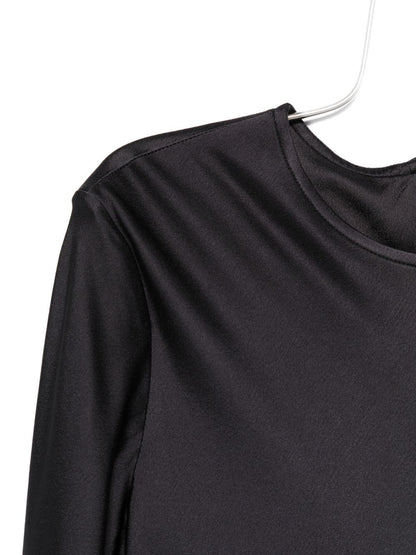 Semicouture Long Grey Flared Sleeve Dress with Rear Zip Grey