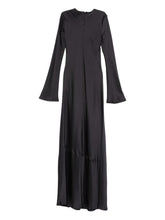 Semicouture Long Grey Flared Sleeve Dress with Rear Zip Grey