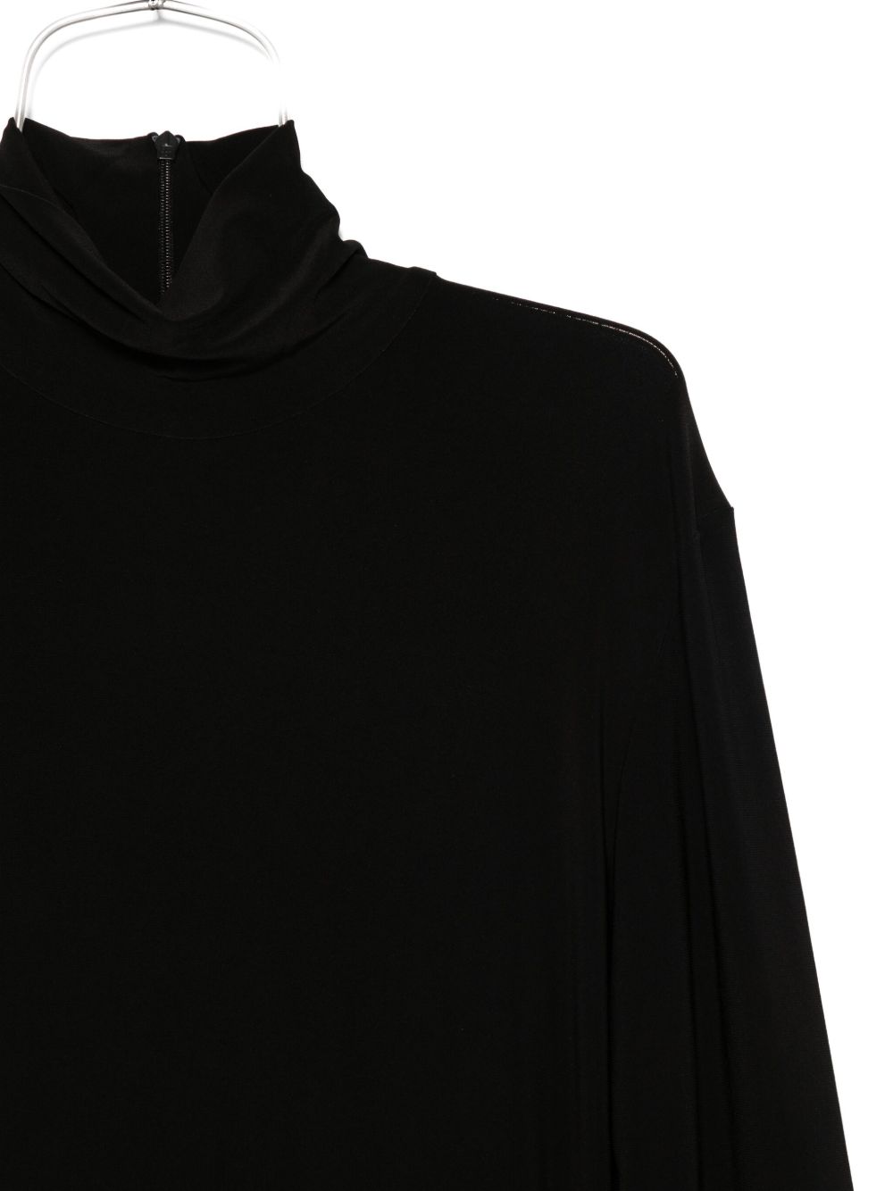 Norma Kamali Turtleneck Long-Sleeve Midi Dress Black Black