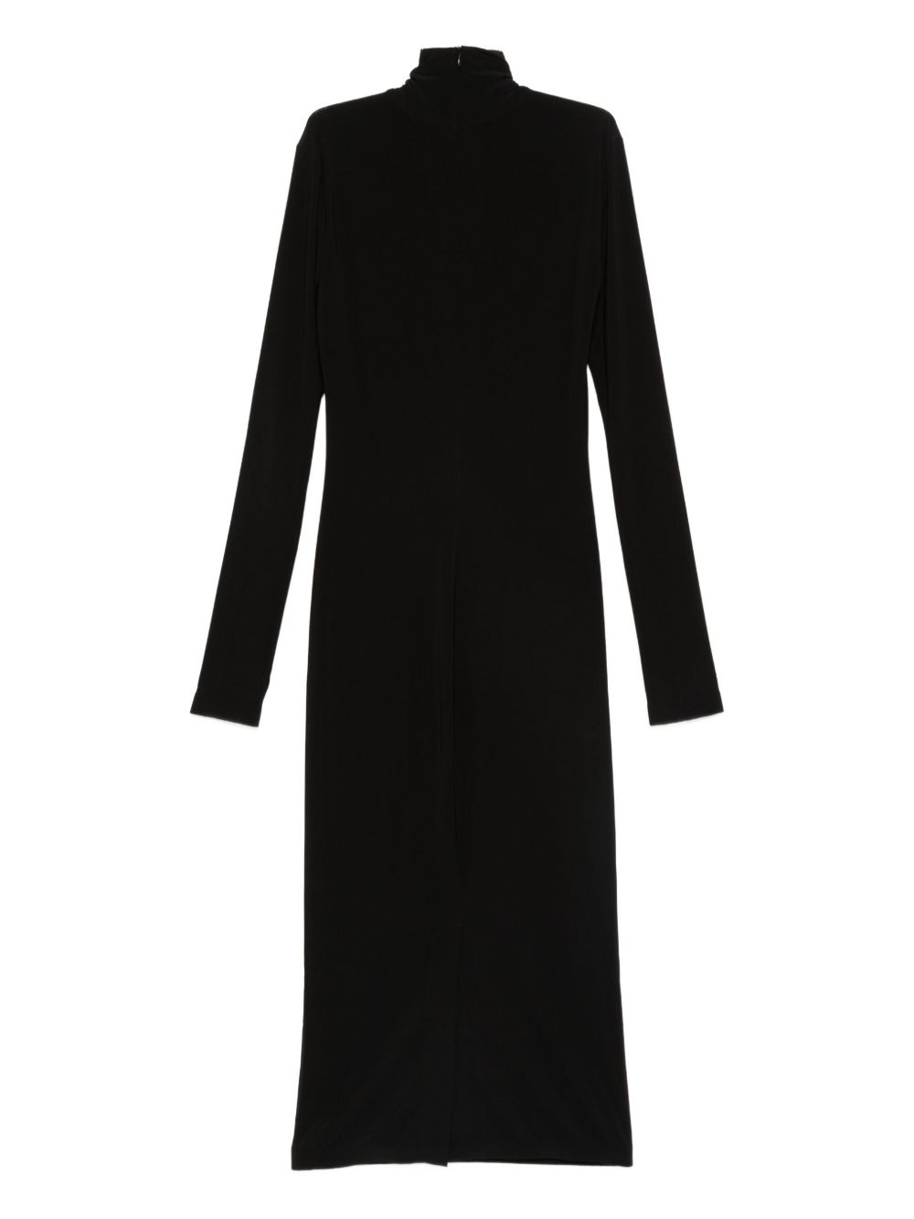 Norma Kamali Turtleneck Long-Sleeve Midi Dress Black Black
