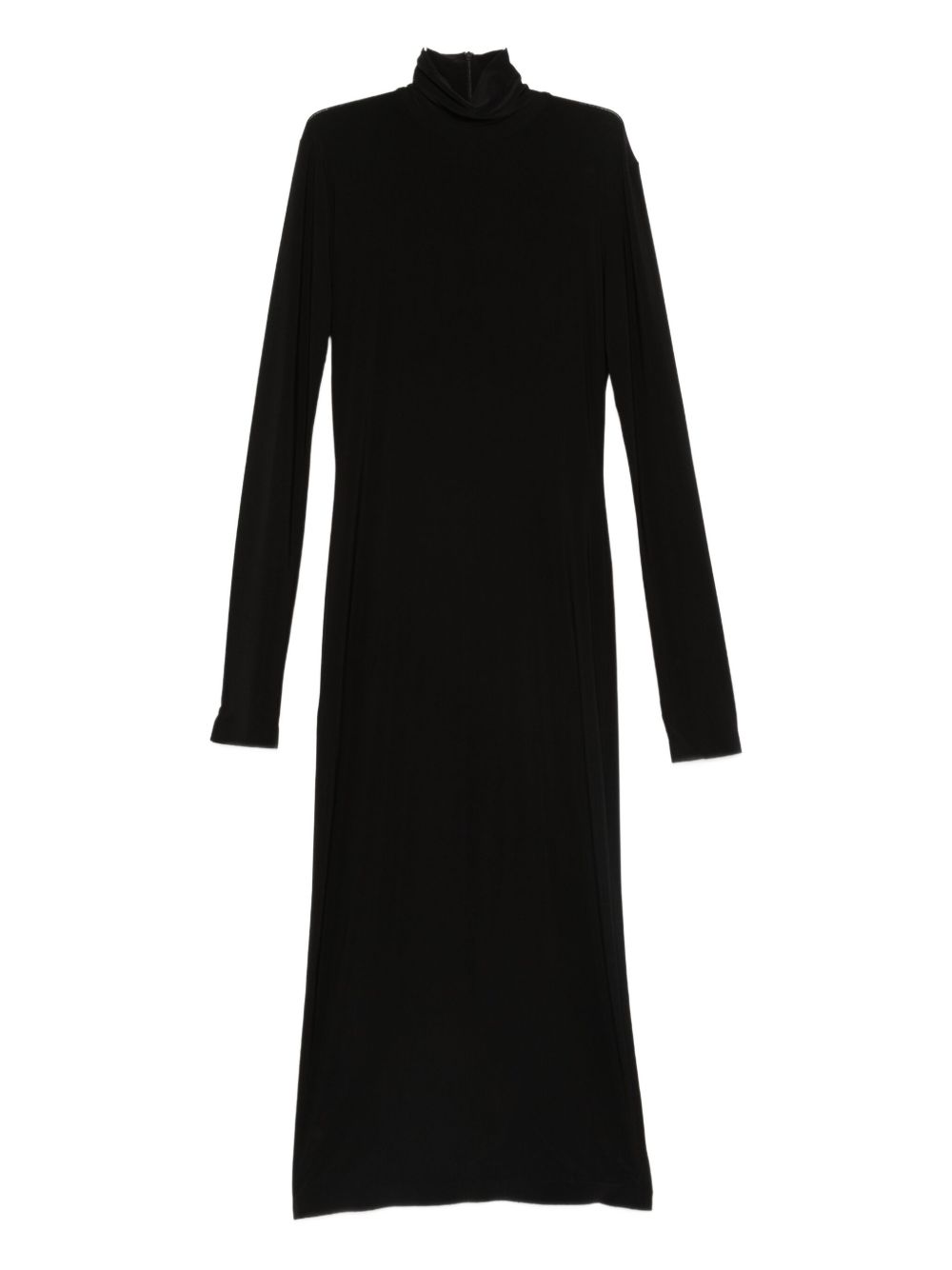 Norma Kamali Turtleneck Long-Sleeve Midi Dress Black Black