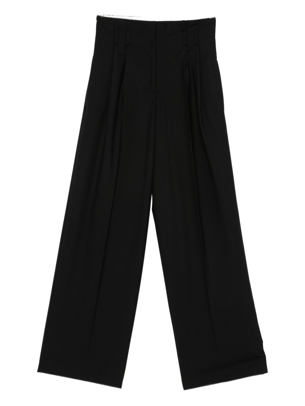 Semicouture Pleated Wool-Blend Trousers Black Black