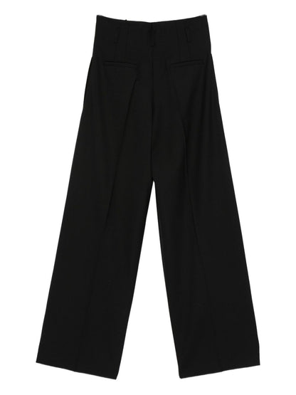 Semicouture Pleated Wool-Blend Trousers Black Black