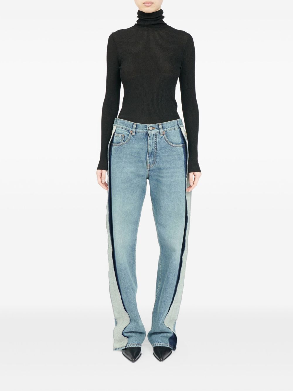 MM6 Maison Margiela Straight-Leg Cotton Jeans Clear Blue clear blue