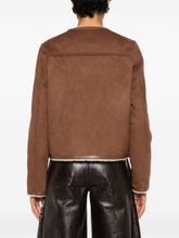 Semicouture Faux Fur Trim Brown Buttoned Jacket Brown