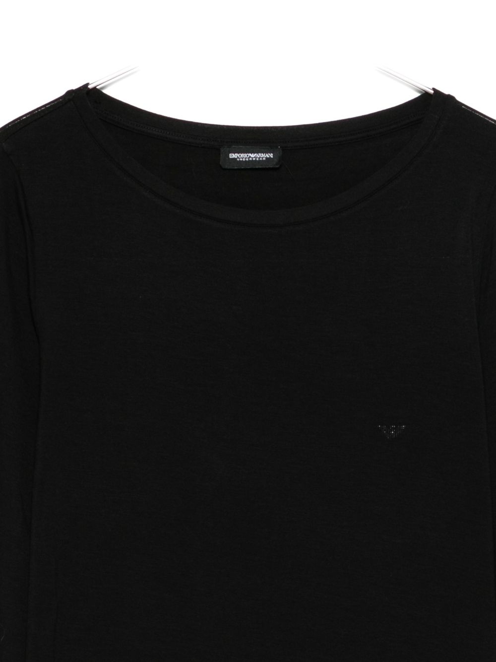 Emporio Armani Long Sleeve Black Logo Top Black