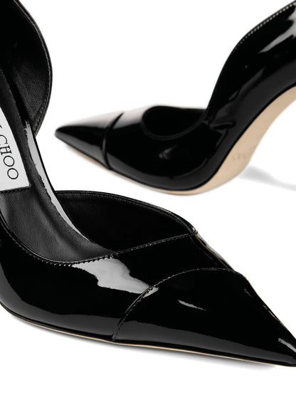 Jimmy Choo Brigitte 100 Patent Leather Pointed-Toe Pumps Black
