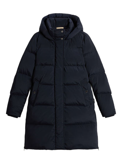 Woolrich Kelly Long Quilted Down Jacket Blue