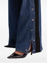 Alice + Olivia Jeans With Button Detailing and Black Knit Panel Blue Blue