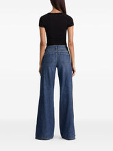 Alice + Olivia Jeans With Button Detailing and Black Knit Panel Blue Blue