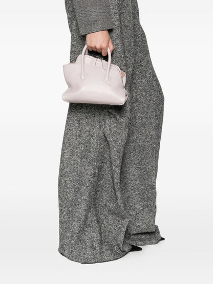 The Attico La Passeggiata Mini Grained Leather Tote Bag Grey