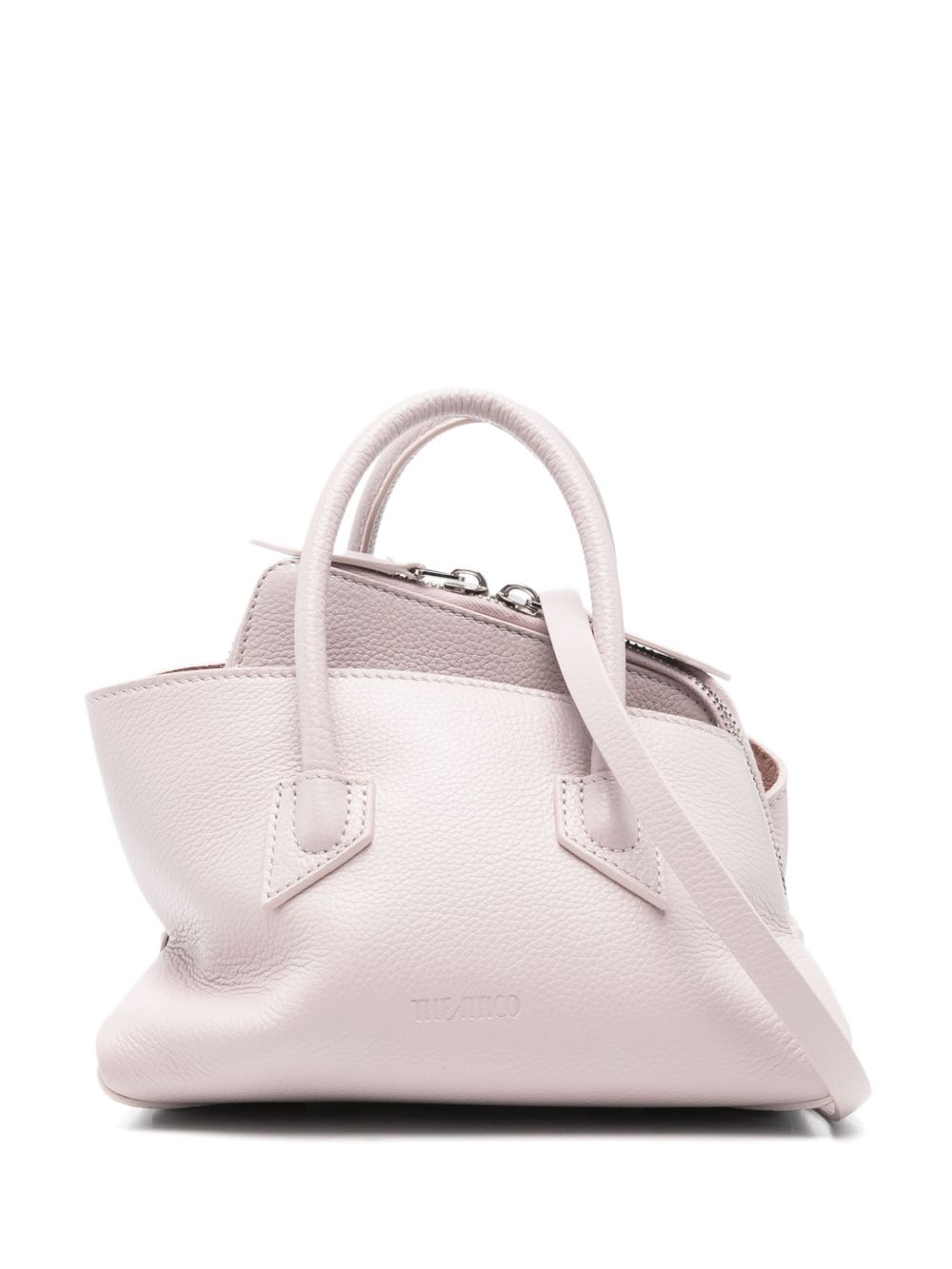 The Attico La Passeggiata Mini Grained Leather Tote Bag Grey