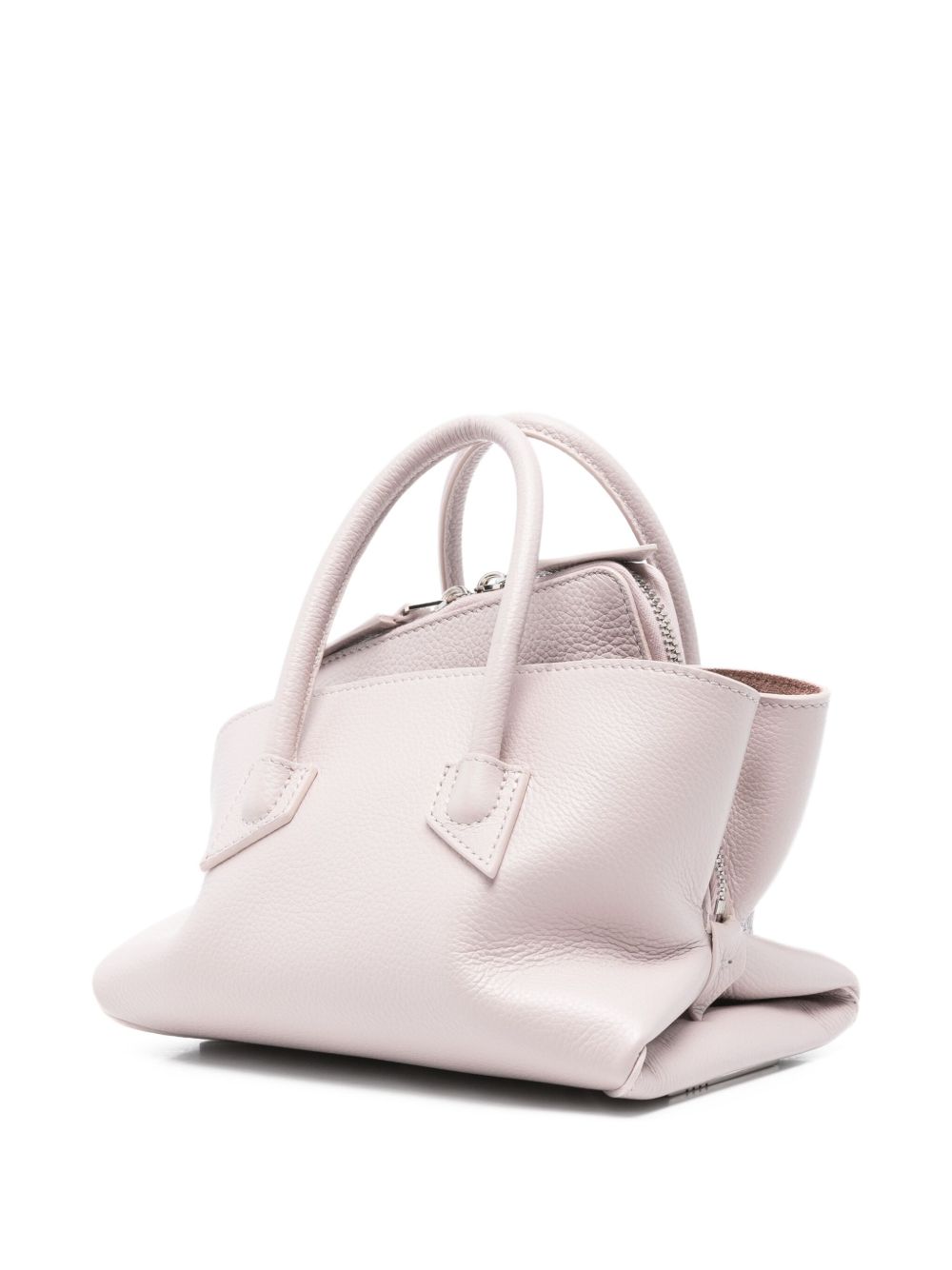 The Attico La Passeggiata Mini Grained Leather Tote Bag Grey