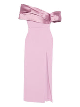 Solace London Off-Shoulder Draped Maxi Dress Pink