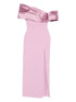 Solace London Off-Shoulder Draped Maxi Dress Pink
