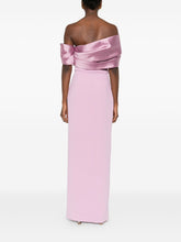 Solace London Off-Shoulder Draped Maxi Dress Pink