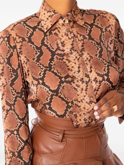 Zimmermann Leather Mini Skirt in Leather Brown