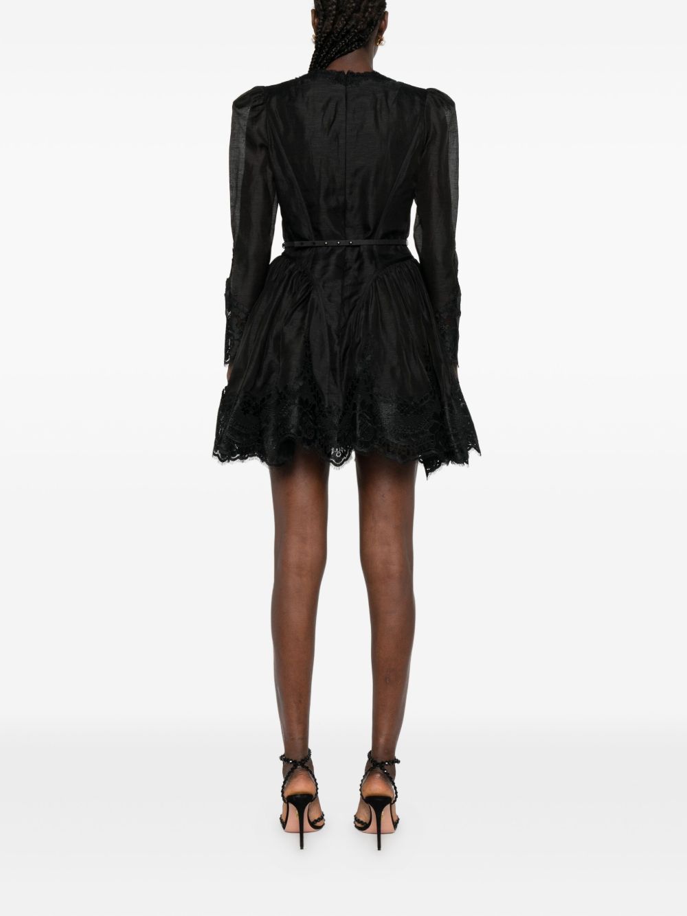 Zimmermann Long Black Linen-Silk Dress Black