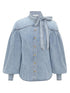 Zimmermann Denim Tie-Neck Blouse Clear Blue
