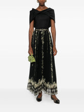 Alice + Olivia Floral-Print Pleated Midi Skirt Black