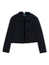 Emporio Armani Cropped Wool Blazer Jacket Blue