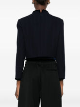 Emporio Armani Cropped Wool Blazer Jacket Blue