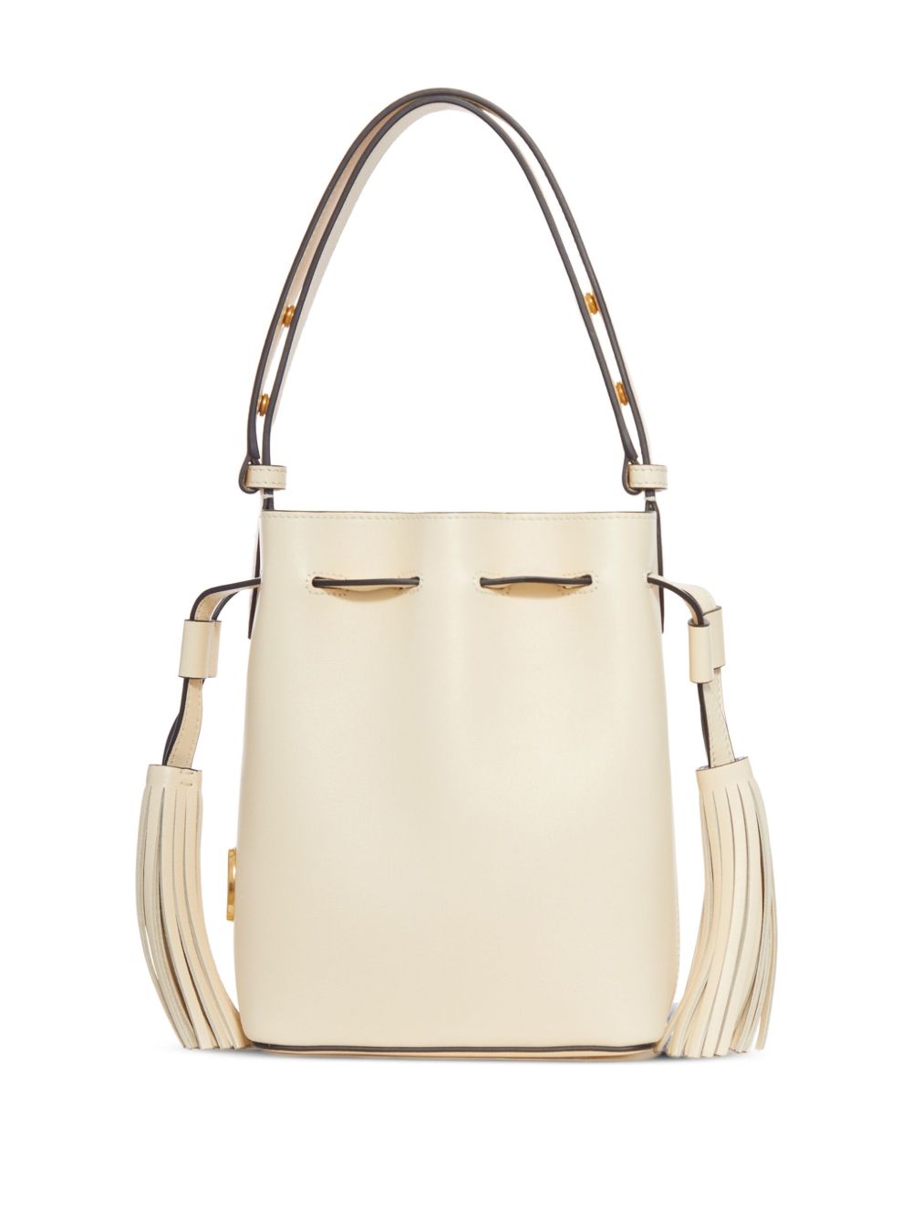Valentino Garavani Leather Shoulder Bag with Gold-Tone Hardware White