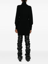 Balmain Black Cashmere-Blend Roll-Neck Button-Embellished Midi Dress Black