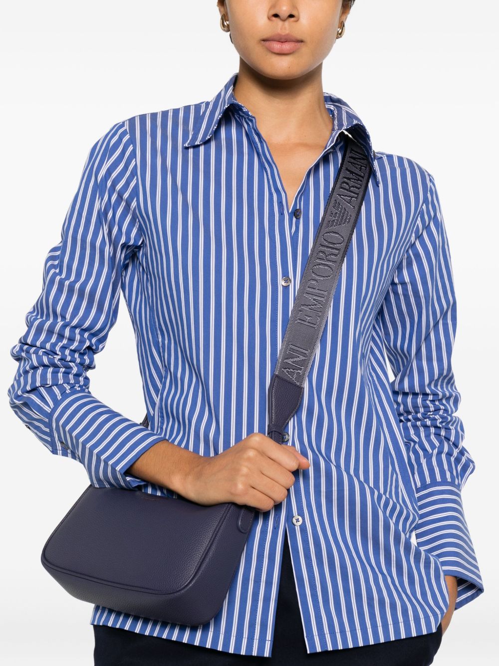 Emporio Armani Blue Baguette Shoulder Bag Blue