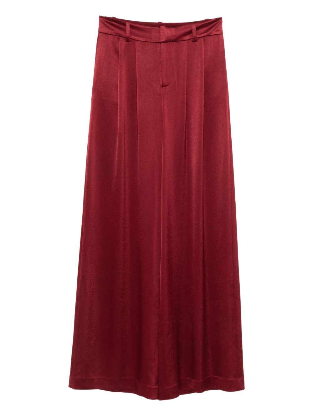 Alice + Olivia Kenndey Wide-Leg Pleated Trousers in Bordeaux Red