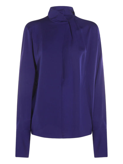Tom Ford Silk and Nylon Blue Blouse Blue