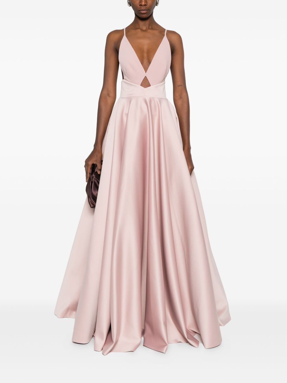 Solace London Avallon Powder Pink Cut-Out Maxi Dress Powder