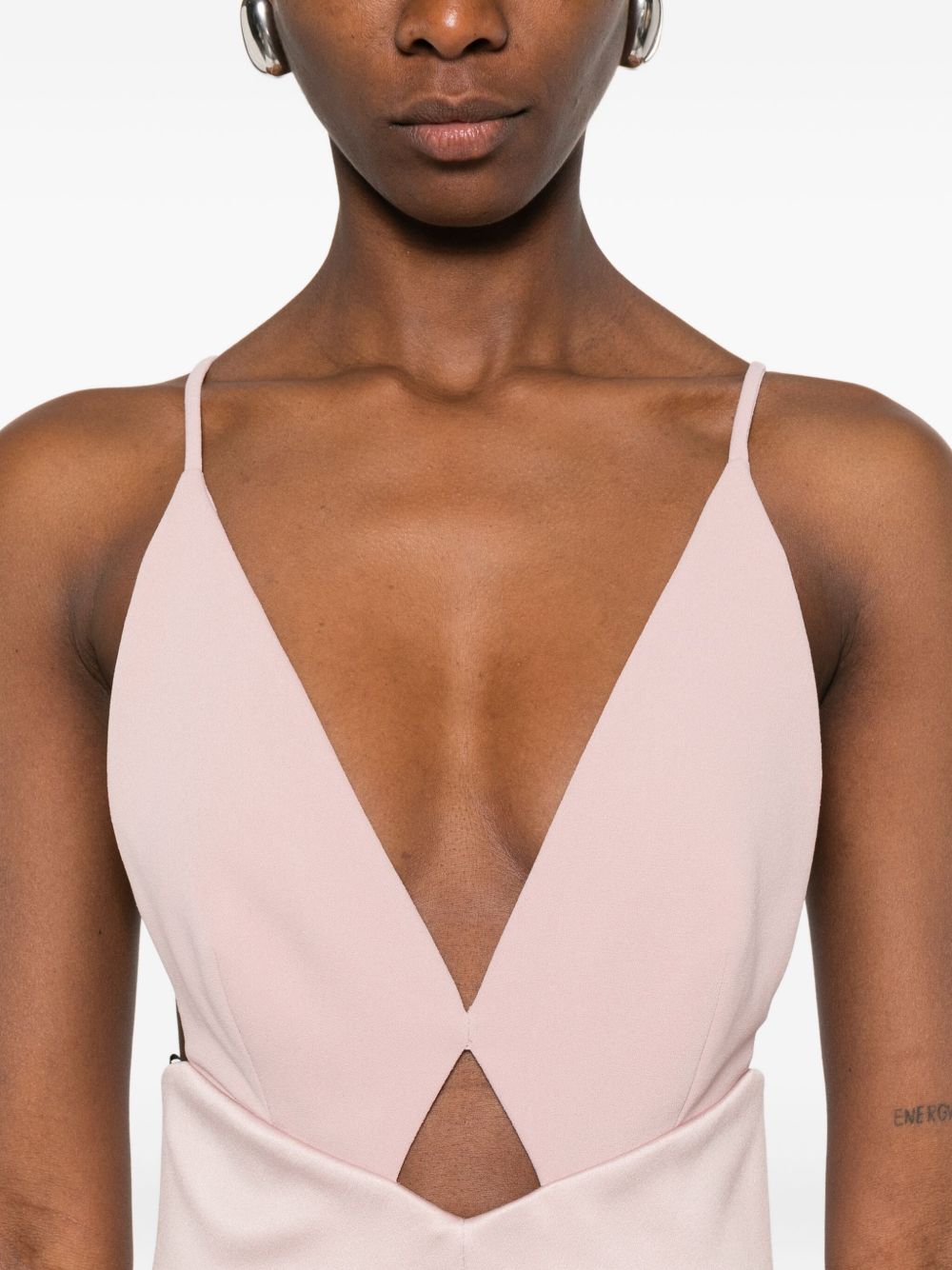 Solace London Avallon Powder Pink Cut-Out Maxi Dress Powder