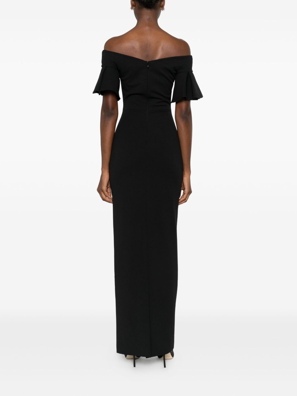Solace London Cielo Off-Shoulder Maxi Dress Black