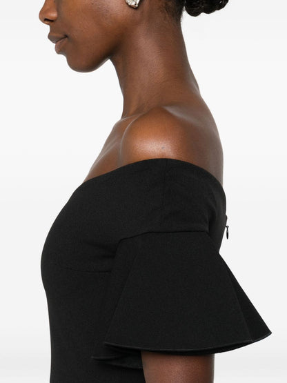 Solace London Cielo Off-Shoulder Maxi Dress Black