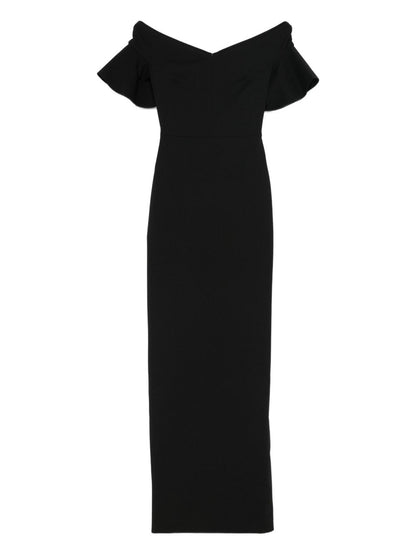 Solace London Cielo Off-Shoulder Maxi Dress Black
