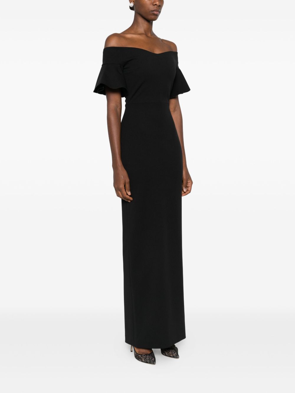 Solace London Cielo Off-Shoulder Maxi Dress Black