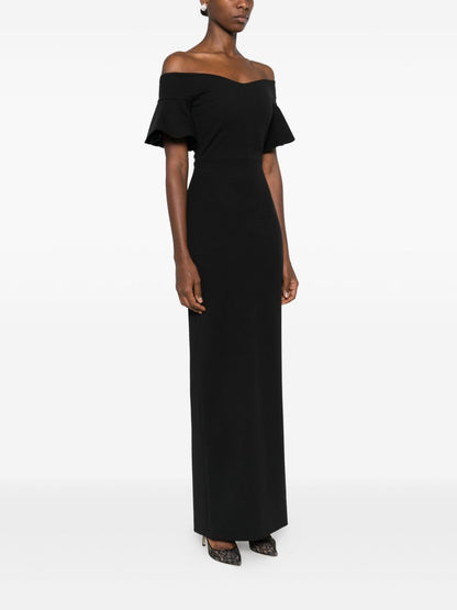 Solace London Cielo Off-Shoulder Maxi Dress Black