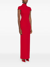 Solace London High Neck Red Maxi Dress with Cap Sleeves Red