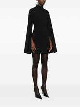 Solace London Laurel Funnel Neck Thigh-Length Mini Dress Black