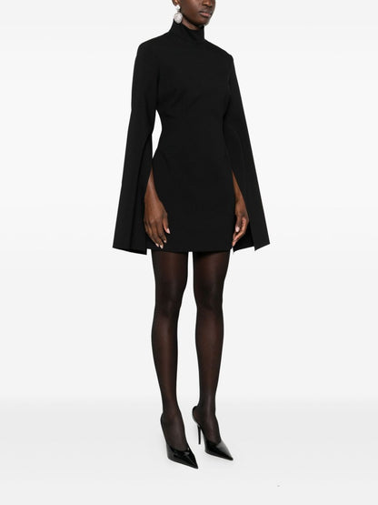 Solace London Laurel Funnel Neck Thigh-Length Mini Dress Black