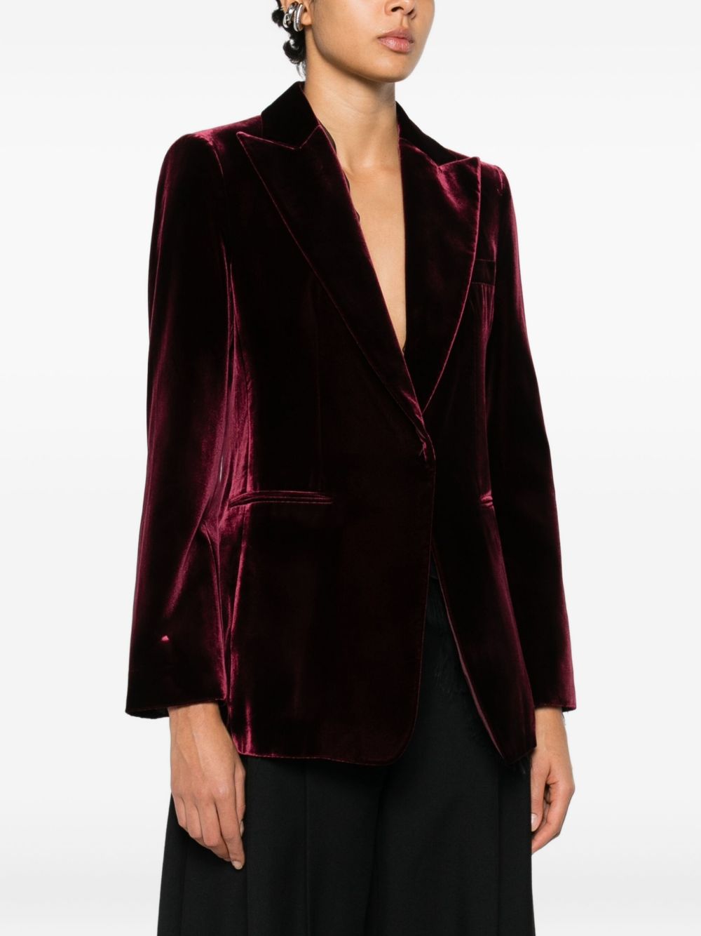 Emporio Armani Single-Breasted Tailored Jacket Bordeaux