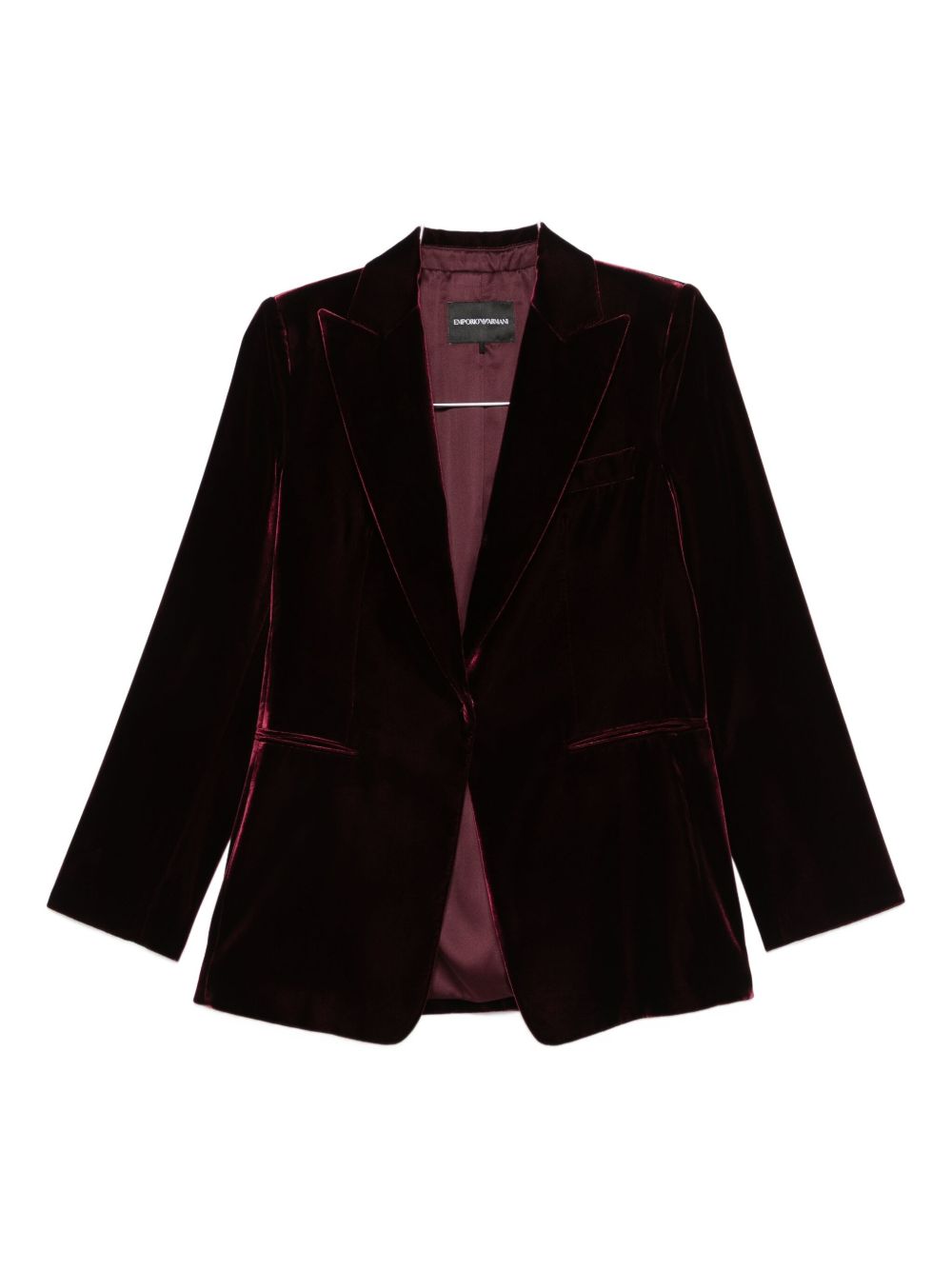 Emporio Armani Single-Breasted Tailored Jacket Bordeaux